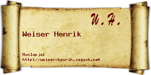Weiser Henrik névjegykártya